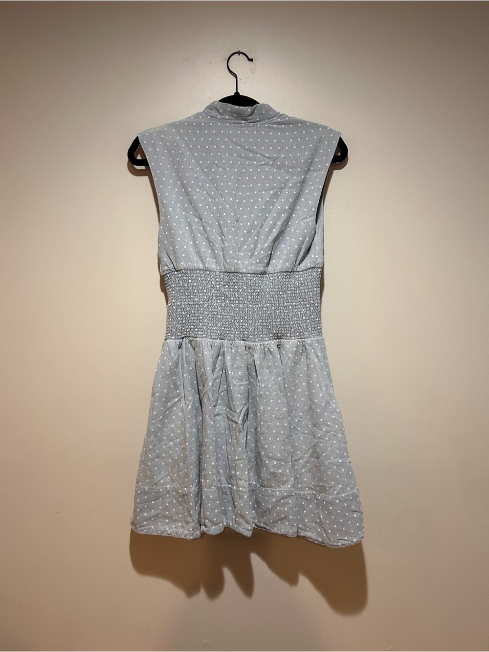 Anthropologie Light Blue Polka Dot Sleeveless Dress - Picture 5 of 7